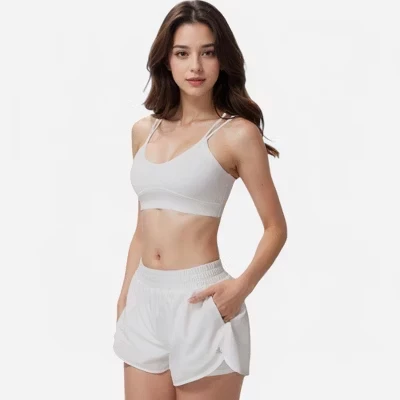 Женский топ Anna-Kaci Active, двойные бретели, белый