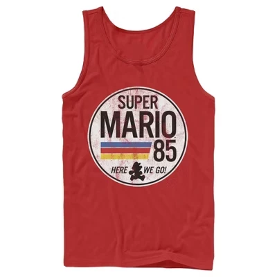 Мужская майка Nintendo Super Mario Retro Rainbow, красная