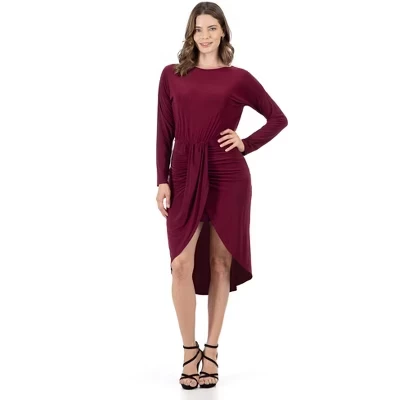 Женское платье 24seven Comfort Apparel с долманом, красное