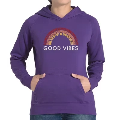 Женская толстовка с капюшоном Word Art -Good Vibes фиолетового цвета