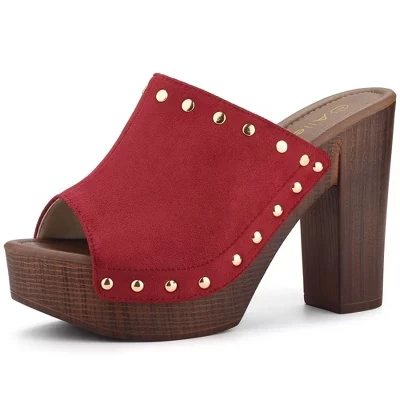 Женские мюли Allegra K на платформе, красные
