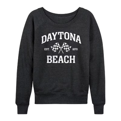 Женская легкая махровая рубашка Daytona Beach с широким вырезом и длинным рукавом с графическим рисунком heather charcoal