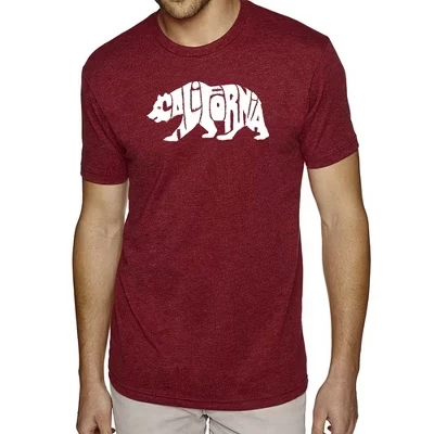 Мужская футболка премиум-класса с надписью Word Art - California Bear burgundy