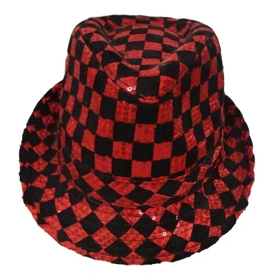 Шляпа-федора Dress Up America Checkerboard, красная