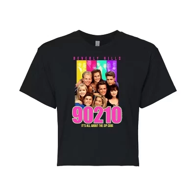 Женская - Beverly Hills 90210 - Укороченная футболка с графическим принтом 