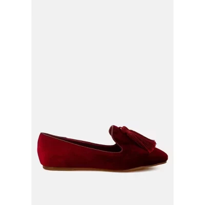 Женские лоферы Rag & Co. Tromso из бархата, красные