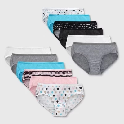 Трусы для девочек Hanes, 12 шт., разноцветные
