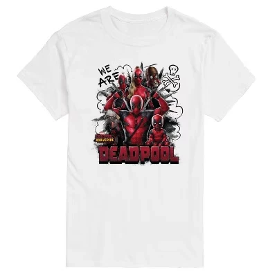 Мужская футболка с коротким рукавом и рисунком We Are Deadpool Doodles, белая