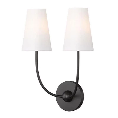 Настенное бра Shannon Collection 2-Light - Элегантный стальной светильник для гостиной и прихожей черного цвета