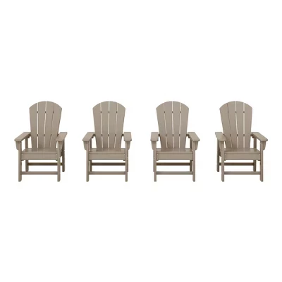 Пластиковый садовый стул Malibu Kids на открытом воздухе Adirondack (набор из 4-х) красный