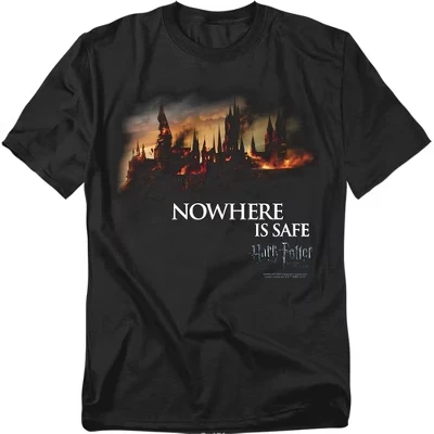 Футболка для взрослых Burning Hogwarts, черная