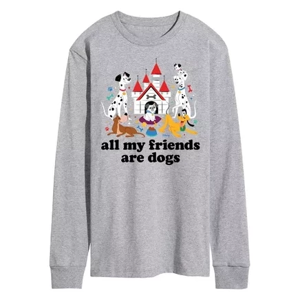 Men's -  - Cats & Dogs Long Sleeve Graphic T-Shirt athletic heather