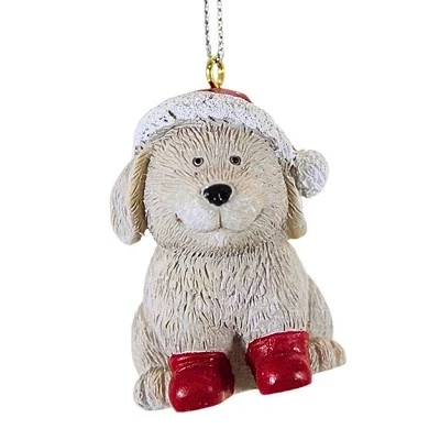 Ёлочная игрушка Roman Pudgy Pals собака 5 см в шапке