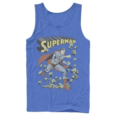 Мужская майка DC Comics Superman Smash Barriers, синяя