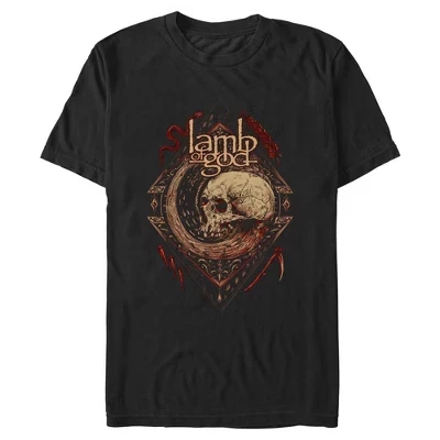 Мужская футболка с логотипом Lamb of God и черепом черный