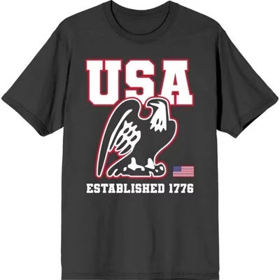 Мужская футболка Americana Eagle с круглым вырезом и коротким рукавом, выпущенная в США в 1776 году.