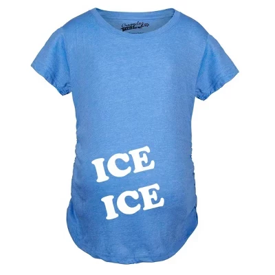 Футболка для беременных Ice Ice, новинка, футболка с объявлением о беременности Baby Bump - Футболка для беременных Crazy Dog для любителей музыки светло-голубого цвета