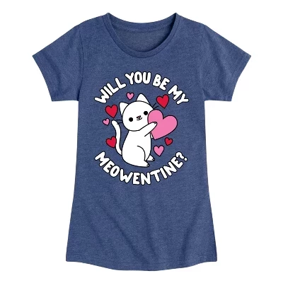 Футболка для девочек Instant Message Meowentine, синяя