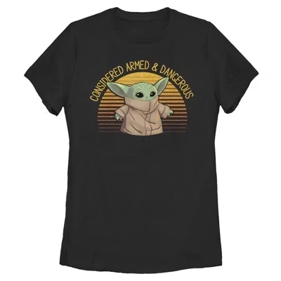 Женская футболка Star Wars с принтом The Child, черная