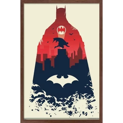 Рамочный постер Batman с плащом, махагон