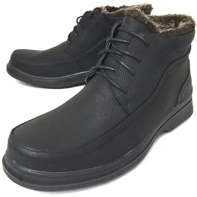 Men's Winter Boots Cold Weather Lace Up Fur Lining Ankle Warm Shoes black