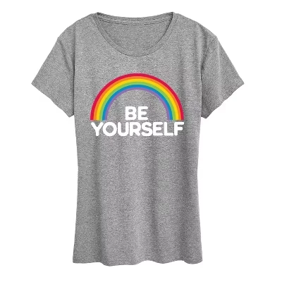 Женская - - Футболка с коротким рукавом Lgbt Rainbow Be Yourself с графическим рисунком