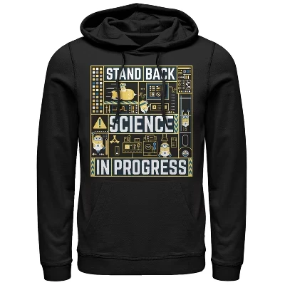 Мужская толстовка с капюшоном Minions Science in Progress черного цвета