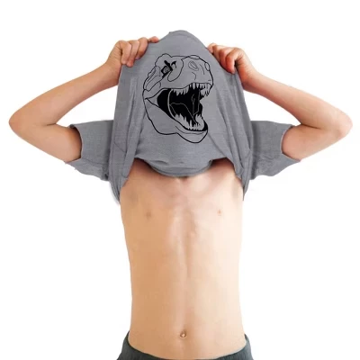 Детская футболка Crazy Dog Ask Me About My Trex, серая