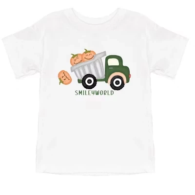 Футболка для малышей с коротким рукавом SmileyWorld Dump Truck Pumpkins белая