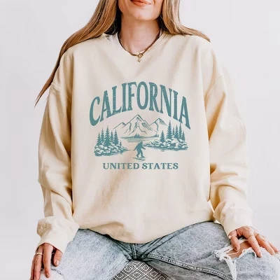Женская легкая одежда, окрашенная в графический цвет толстовка California Forest Scene