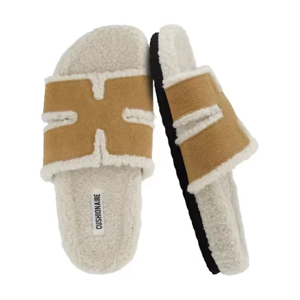 Женские тапочки CushionAire Cuddle Fur, каштановые