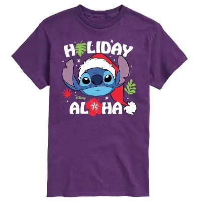 Мужская футболка Lilo & Stitch Holiday Aloha, фиолетовая