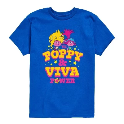Футболка с коротким рукавом Poppy и Viva Power с рисунком синего цвета