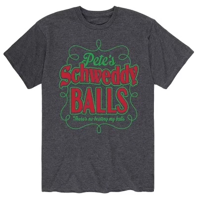 Мужская футболка Petes Schweddy Balls с коротким рукавом и графическим рисунком heather charcoal