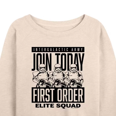 Women's -  - Join First Order Lightweight French Terry Wide Neck Long Sleeve Graphic Shirt birch