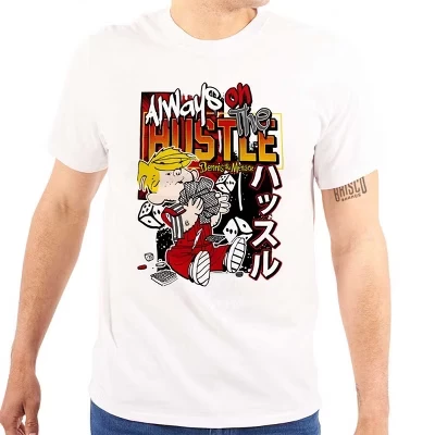Футболка с графическим изображением Dennis The Menace Kani Always Hustle, мужская или женская, белая с лицензией