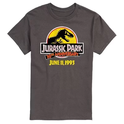 Мужская футболка Jurassic Park, логотип 30 лет, серая