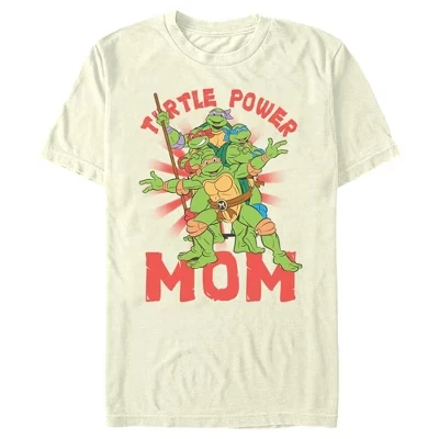 Мужская футболка Turtle Power Mom бежевого цвета