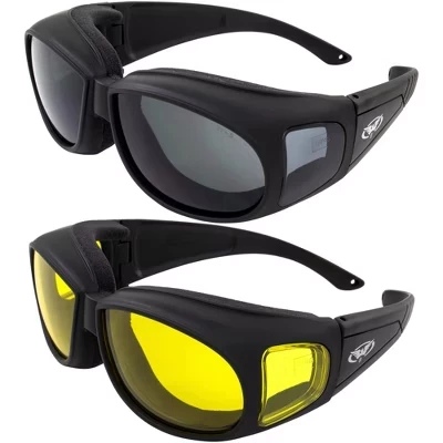 2 Пары защитных мотоциклетных очков Outfitter Safety Motorcycle надеваются поверх очков разного цвета