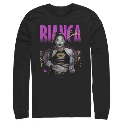 Мужская золотая рубашка с длинным рукавом Bianca Belair черного цвета