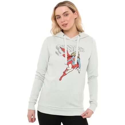 Женское худи Superman Supergirl In Flight, шалфейное