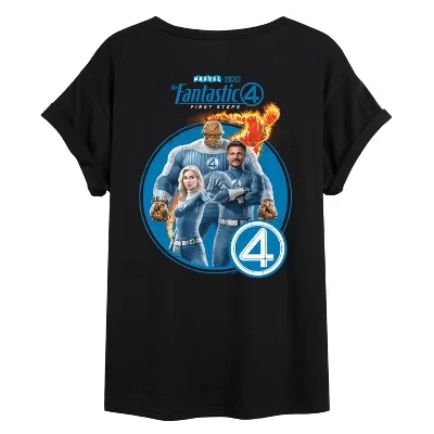 Женская футболка Fantastic Four First Steps с объемным рисунком черного цвета
