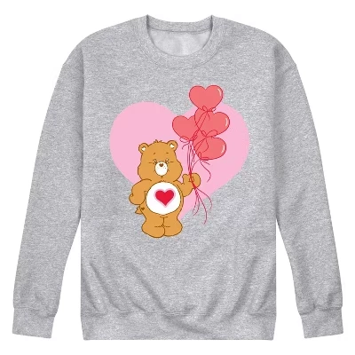 Мужской флисовый свитшот Care Bears «Нежное сердце», серый меланж