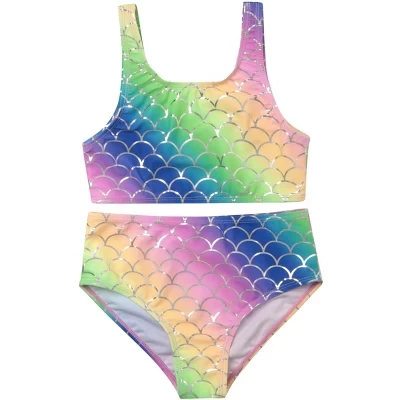 Купальники для девочек из двух частей Купальники для девочек mermaid rainbow