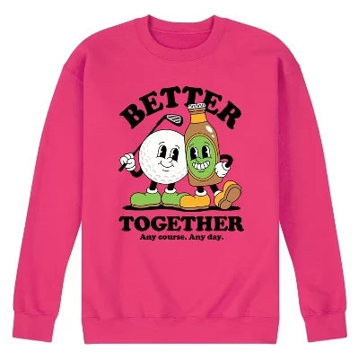 Мужская флисовая толстовка с изображением талисманов гольфа Better Together пурпурного цвета