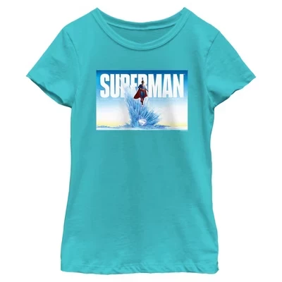 Футболка для девочек DC Comics Superman Крепость, синяя