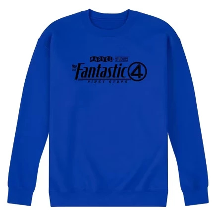 Мужская черная флисовая толстовка с логотипом и графическим рисунком royal blue