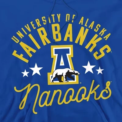 Официальная толстовка Nanooks с капюшоном для взрослых от Университета Аляски в Фэрбенксе королевского синего цвета