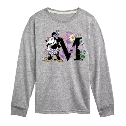 Футболка для мальчиков Disney Minnie, длинный рукав, меланж