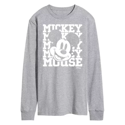 Мужской лонгслив Disney Mickey Mouse, серый меланж